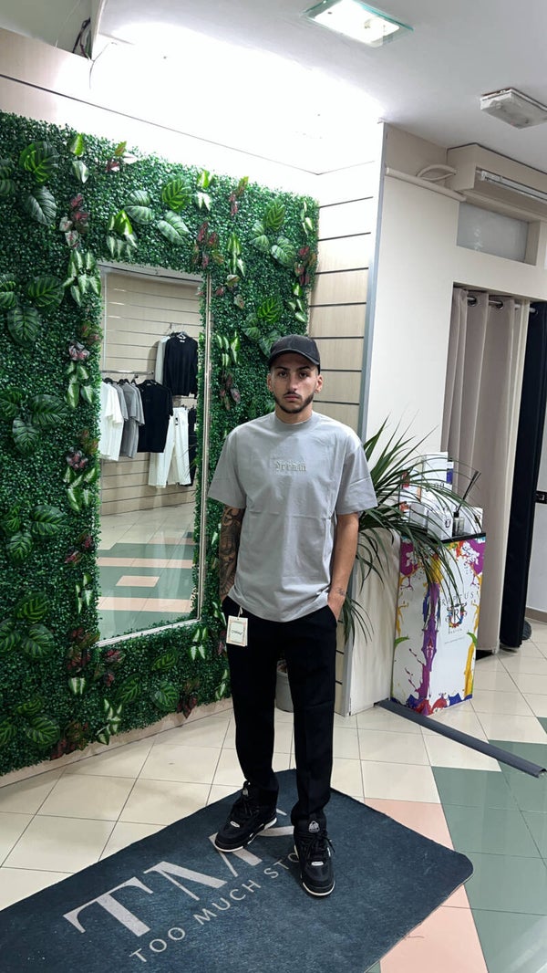 T-shirt grigio ghiaccio 100% cotone