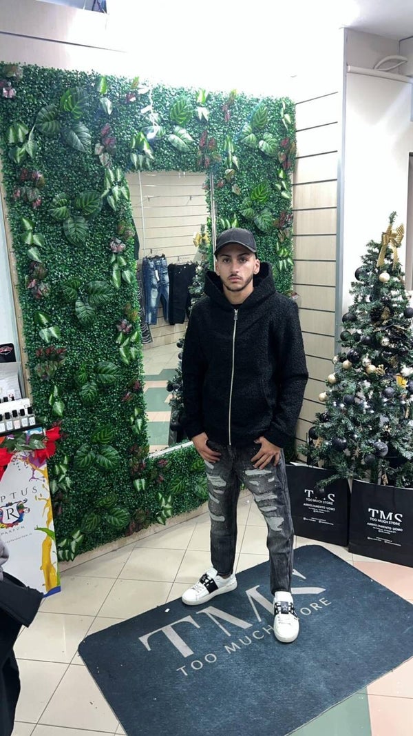 Felpa teddy con zip total black
