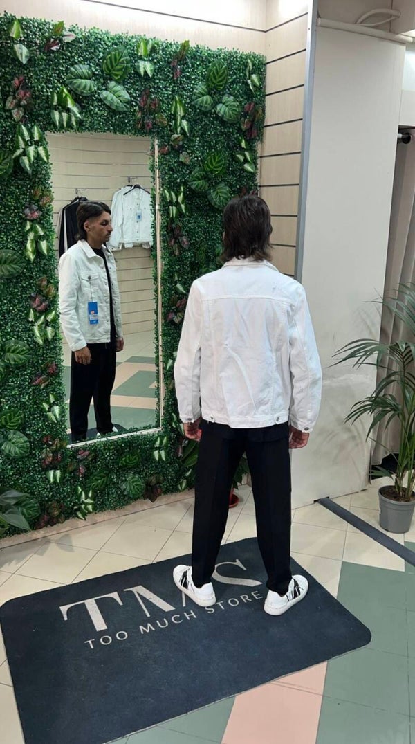 Giubbotto di jeans denim bianco