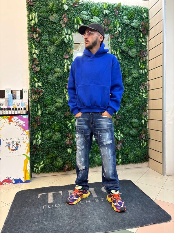 Felpa box fit blu royal