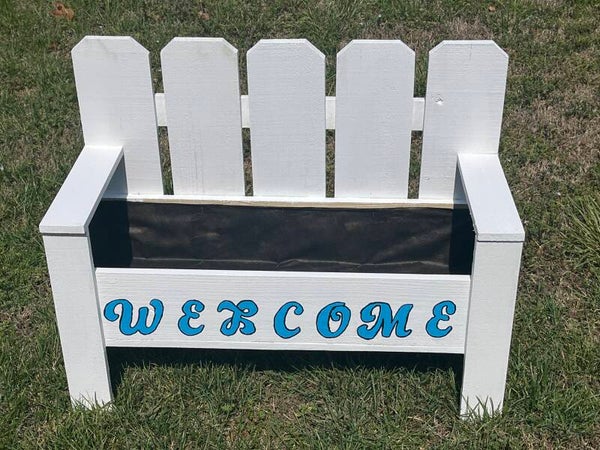 Cedar Planter Bench - painted