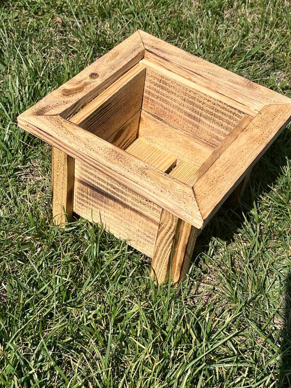 Small 9in Cedar Planter - burned finish