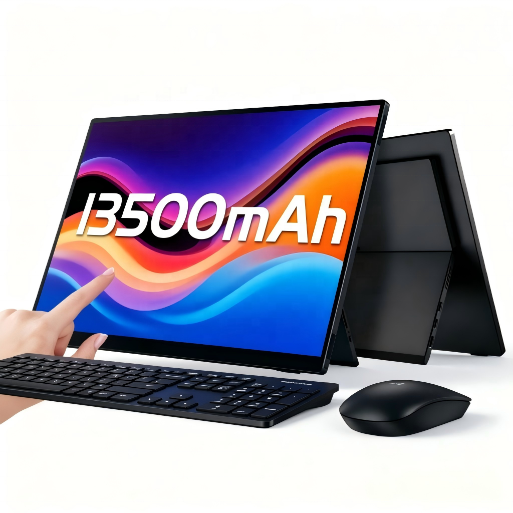Nuovo Monitor Portatile IPS da 15.6" 16" con Batteria Integrata da 13500mAh, Due Altoparlanti, Type-C e Schermo Touch per Gaming