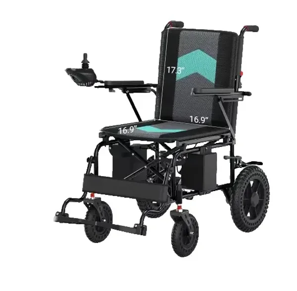 Sedia a Rotelle Elettrica Pieghevole Autonomia 15km 500W Economica Velocità 5,6
