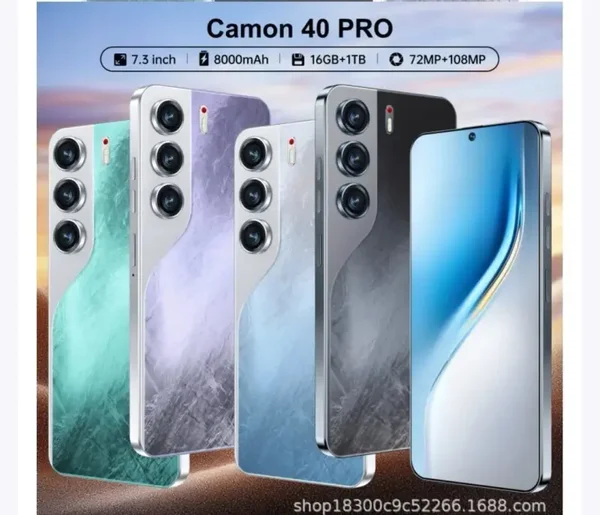 Camon 40 Pro 5G Unlocked Cell Phone 16GB+1TB Smartphone Android 14 Dual SIM 7.3“