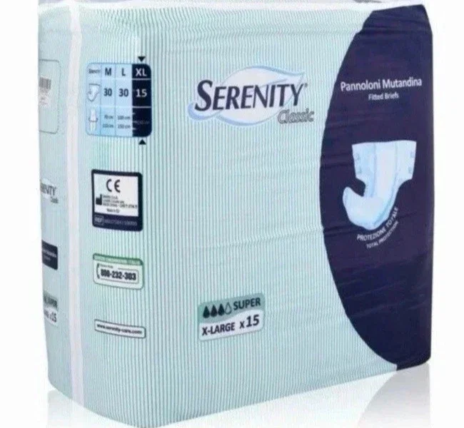 60 Pannoloni a Mutandina Serenity classic super taglia XL per incontinenza 4X15 pz