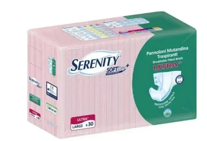 90 pz Pannoloni per anziani a Mutandina Serenity Ultra. Taglia L 3 x 30 Pz