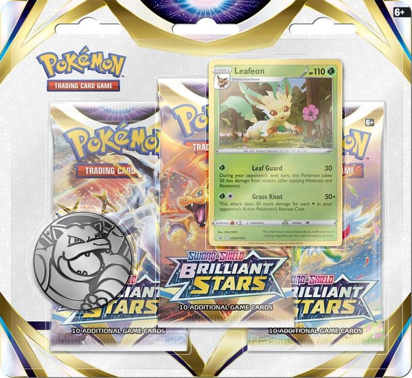 Pokémon Sword & Shield  Brilliant Stars 3-pack Blister Leafeon
