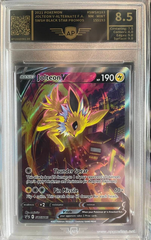 SWSH Black Star Promo 2021 Jolteon V Alt Art AP Graded 8,5