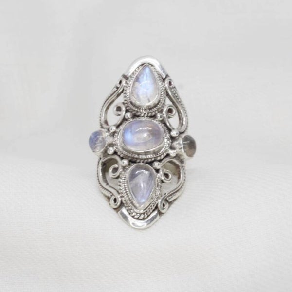 Maansteen Zilveren Ring