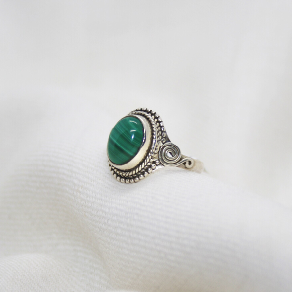 Malachiet Zilveren Ring