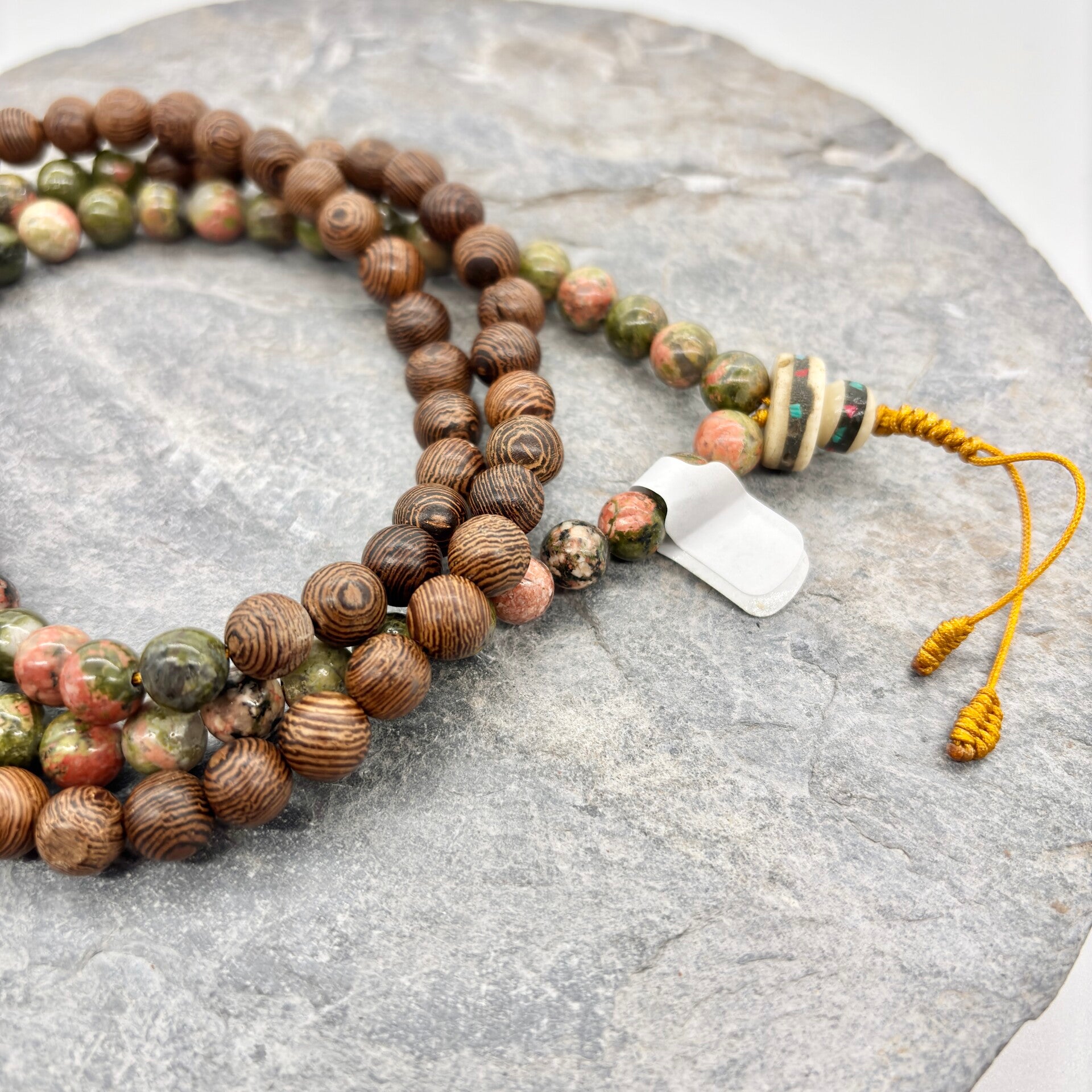 Heart mala (Unakiet met Wenge hout)