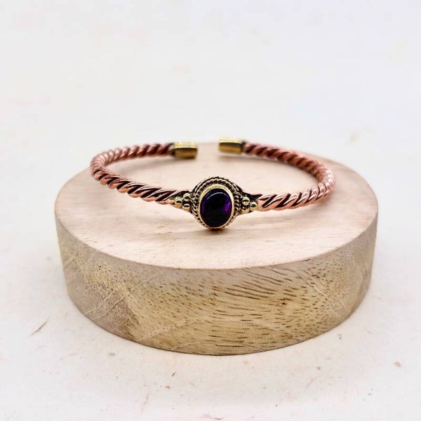 Koper Armband – Amethist