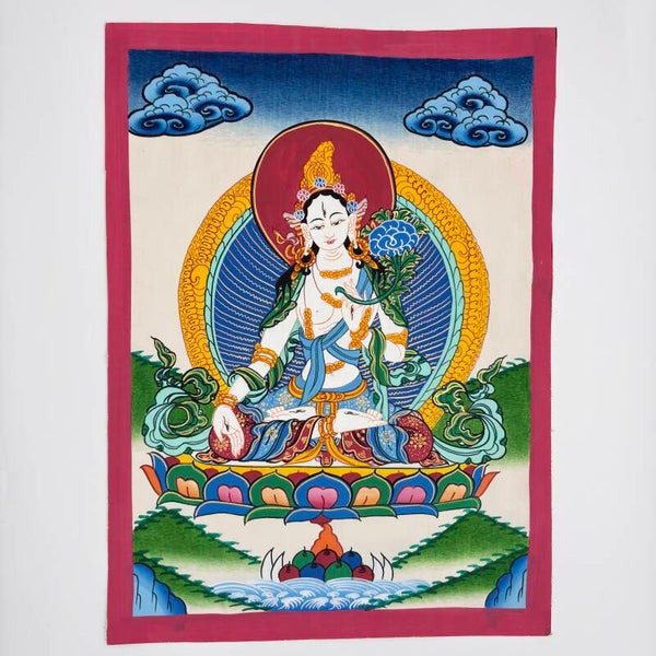 White Tara Thangka Schildering