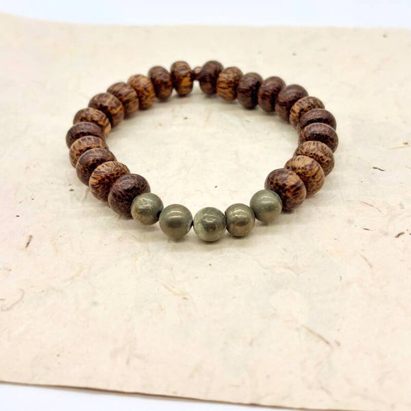 Purity armbanden (Kokosnoot en Pyriet)