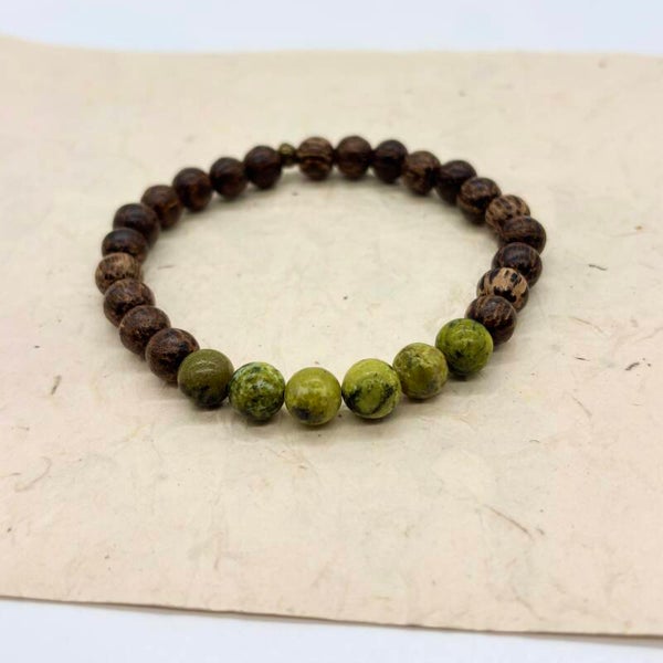 Purity armbanden (Kokosnoot en Serpentijn)