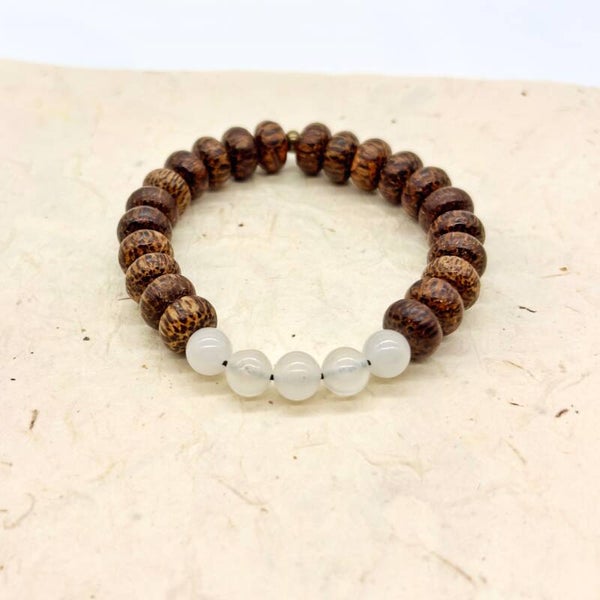 Purity armbanden (Kokosnoot en Bergkristal )