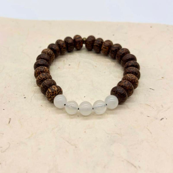Purity armbanden (Kokosnoot en Bergkristal )