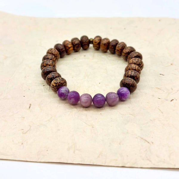 Purity armbanden (Kokosnoot en Lepidoliet)