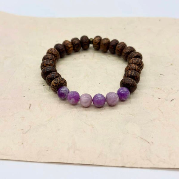 Purity armbanden (Kokosnoot en Lepidoliet)
