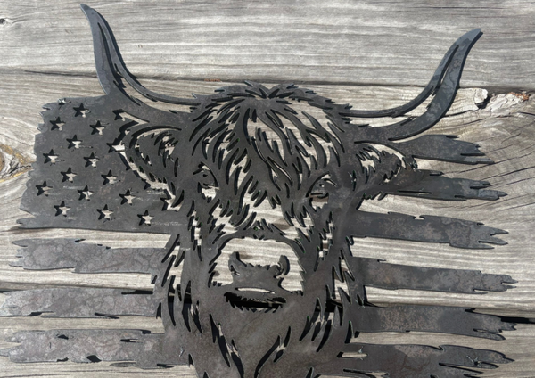 Bull with flag