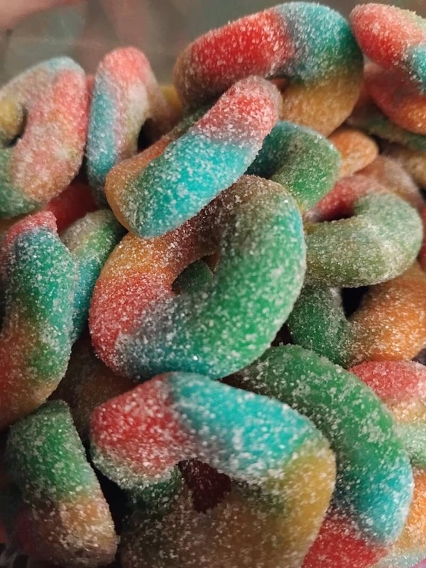 Anneaux sucré multicolore 100g