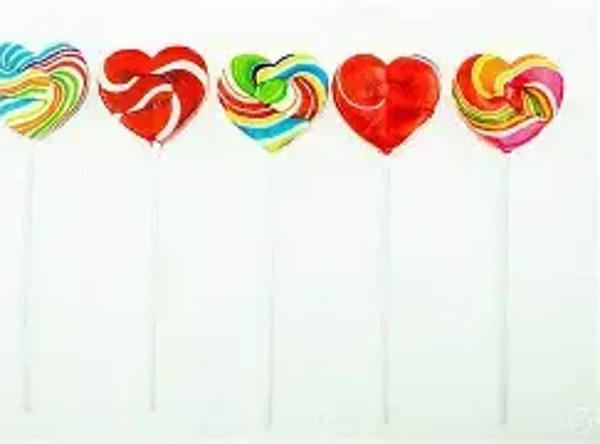 Sucette cœurs Rainbow Lollipop
