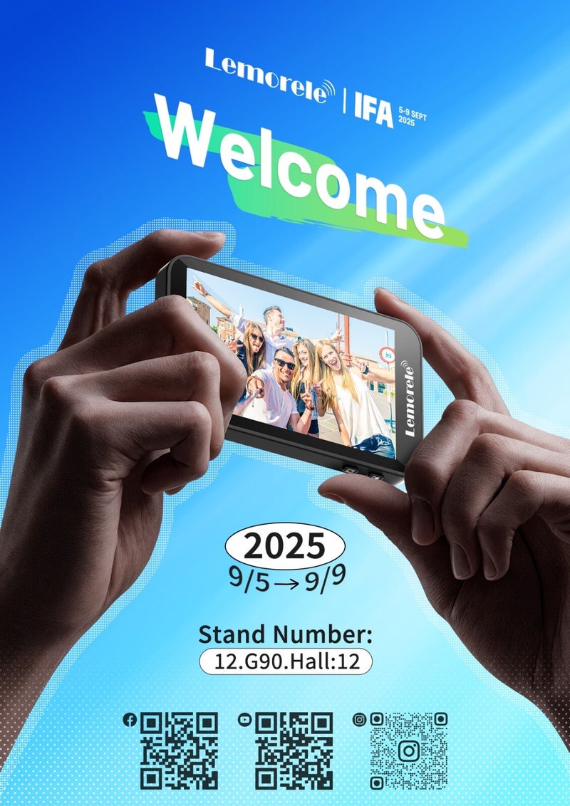 Lemorele op IFA 2025 Berlijn – smart display met foto, tech showcase. Stand 12.G90, Hall 12