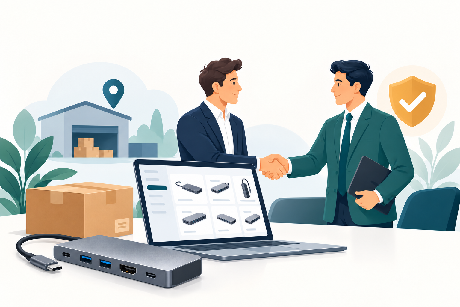 Lemorele-dealersamenwerking met USB-C-hub en productcatalogus