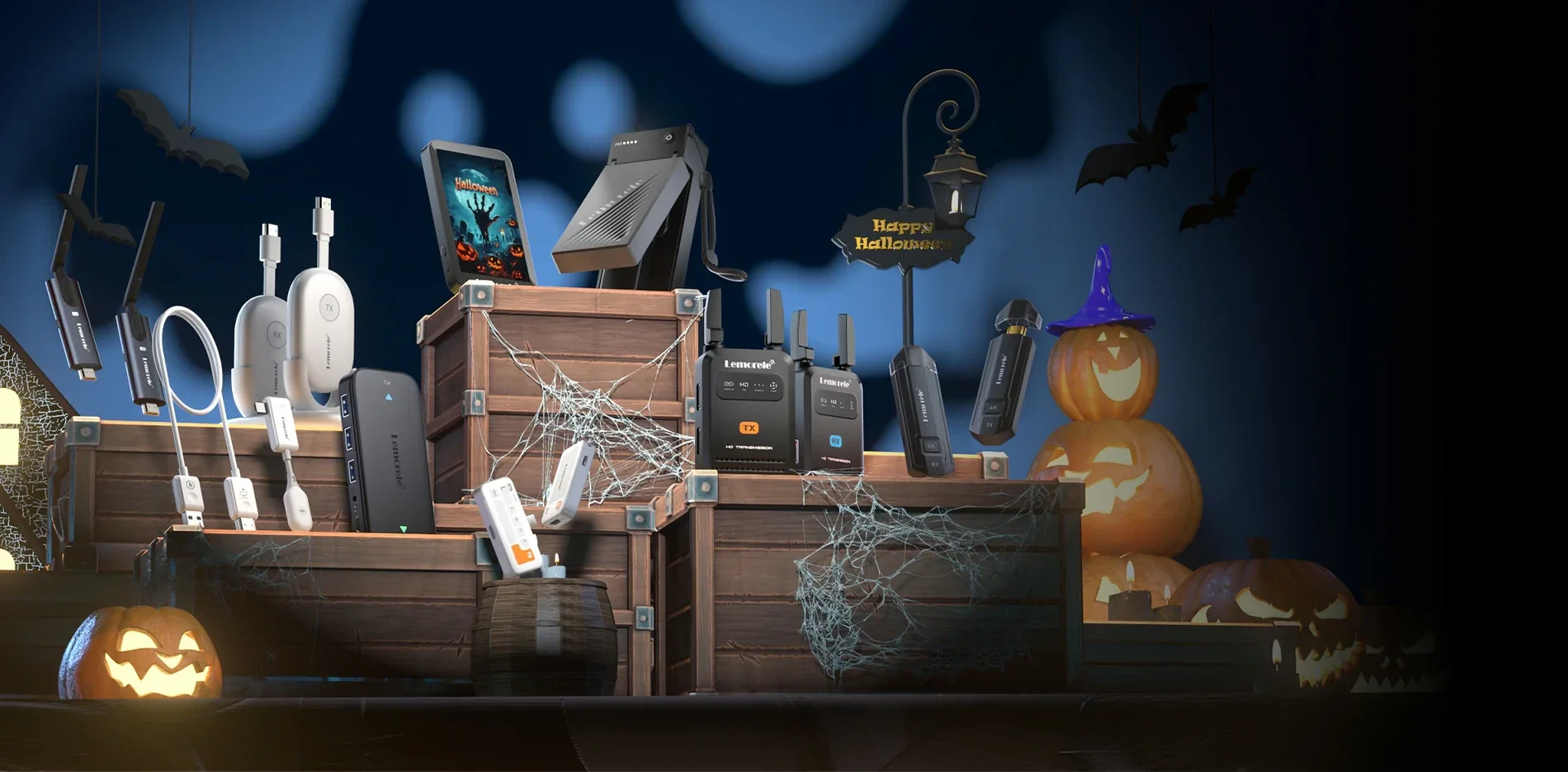 Halloweel_korting_afbeelding_op_Lemorele_draadloze_HDMI_Kits