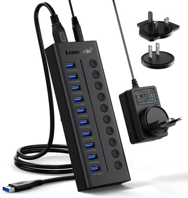 Lemorele TC119 – USB 3.0 Hub – 10 Poorten – 5Gbps