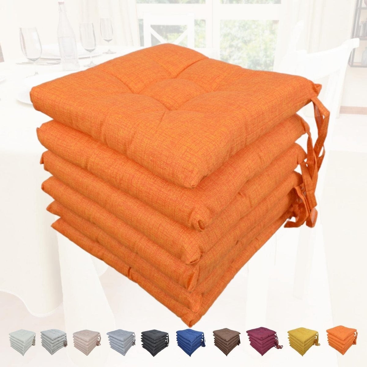 Coprisedia Imbottito Set 6 Coprisedia Imbottiti Beige - Sfoderabili In - 3