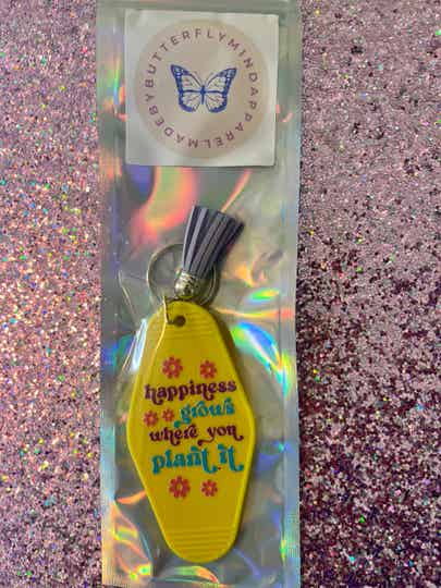 Happiness Grows Keychain