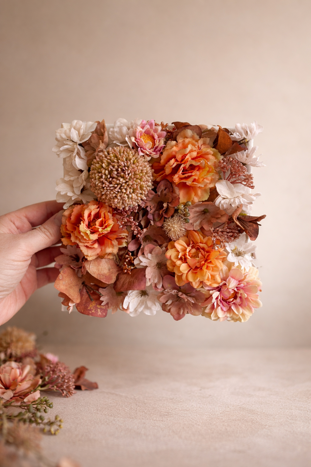 Kunstbloemen schilderij