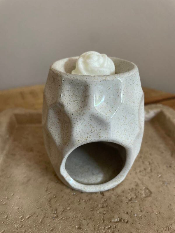 Geurbrander beige mini met amberblokje