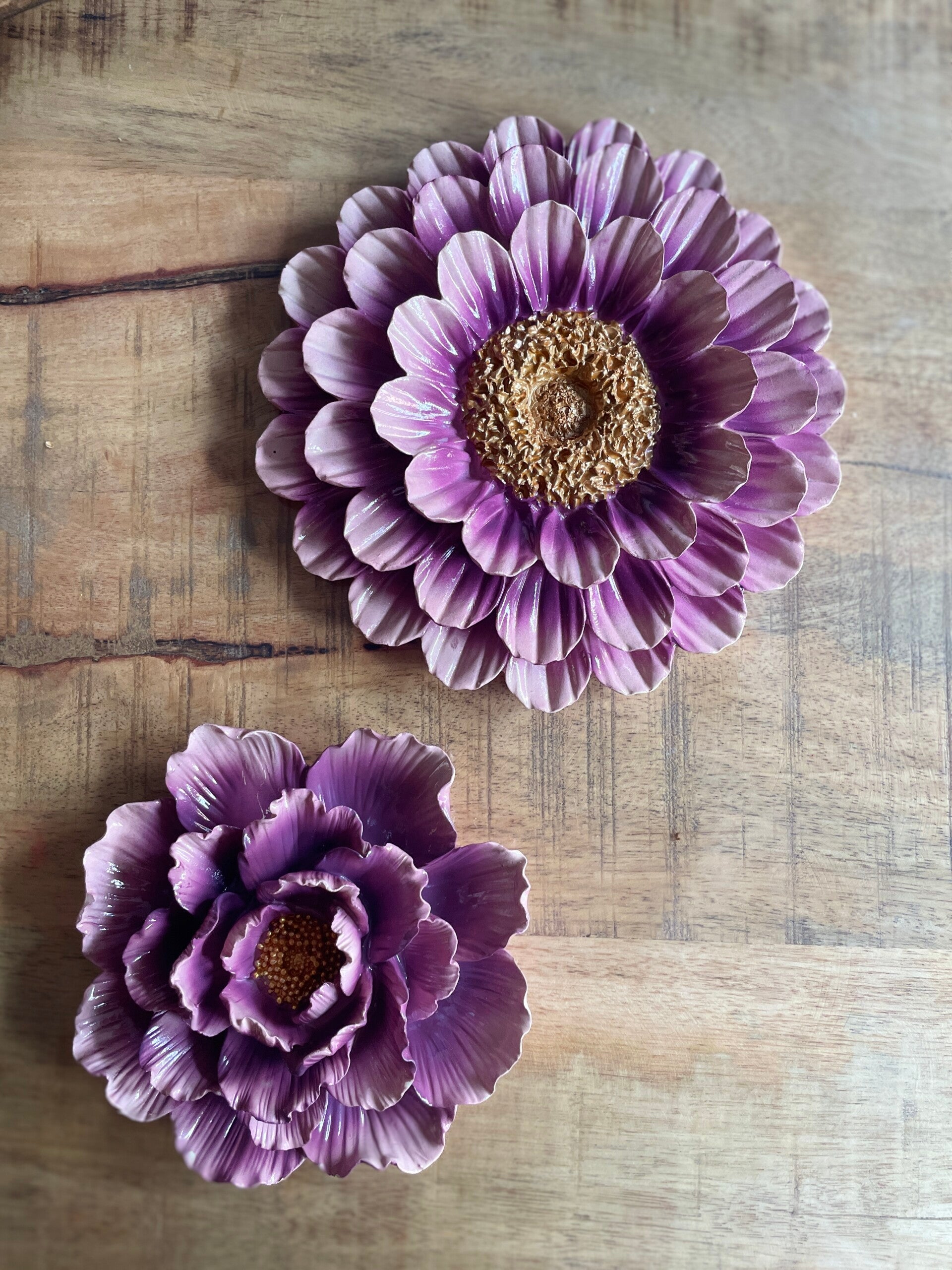 Wandbloem paars groot