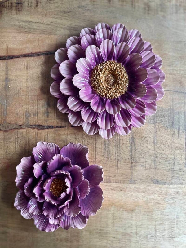 Wandbloem paars groot