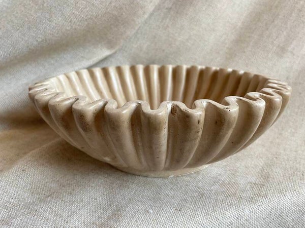 Aardewerk tray ribbel beige