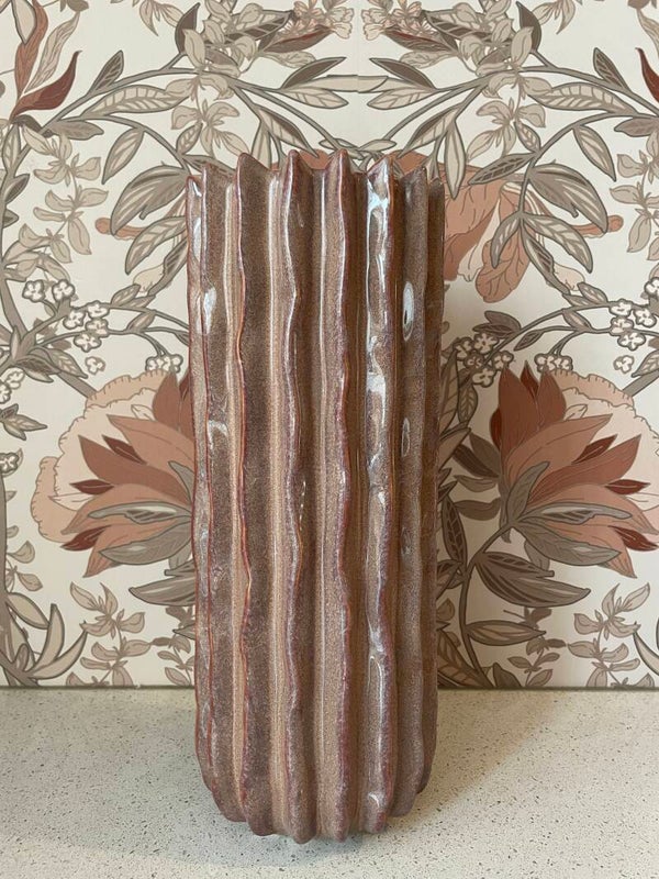 Aardewerk vaas Reed bruin/rood