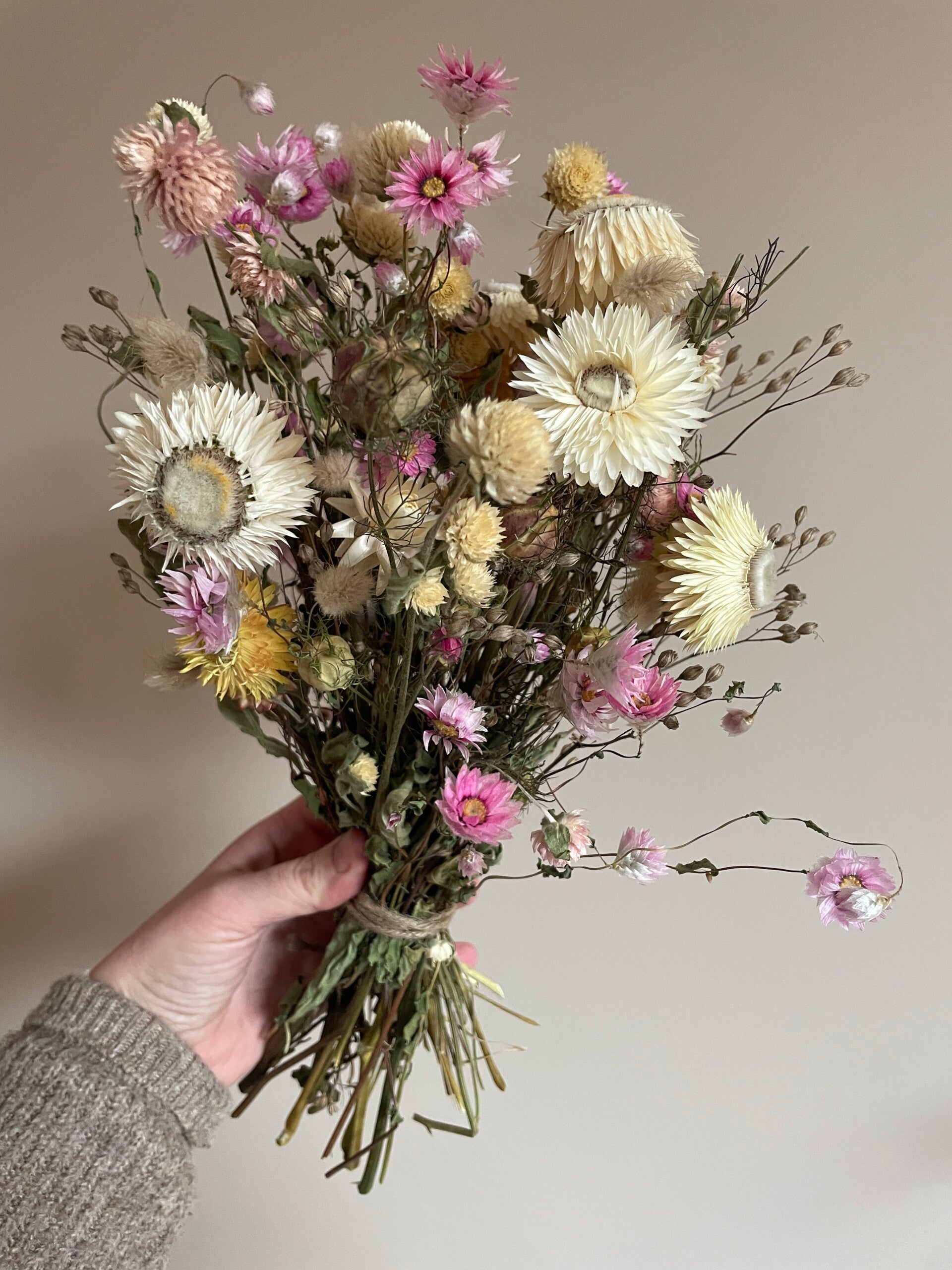 Fluffy roze droogboeket