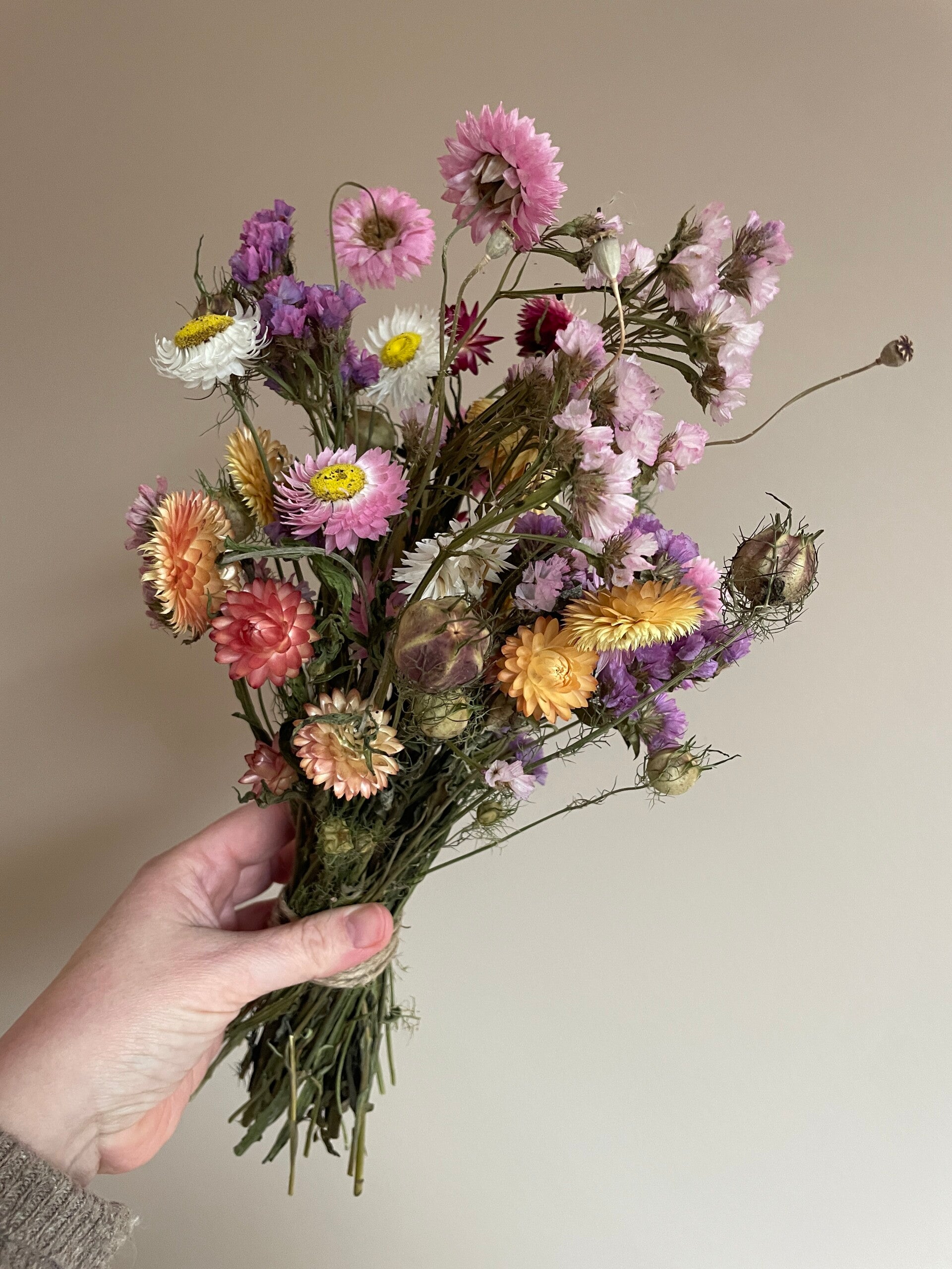 Vrolijke mix droogboeket