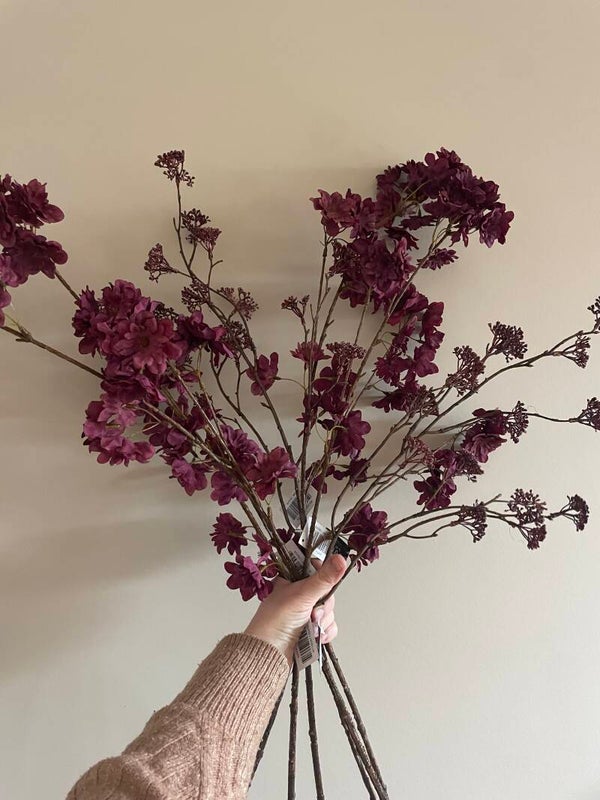 Bloesem boeket aubergine