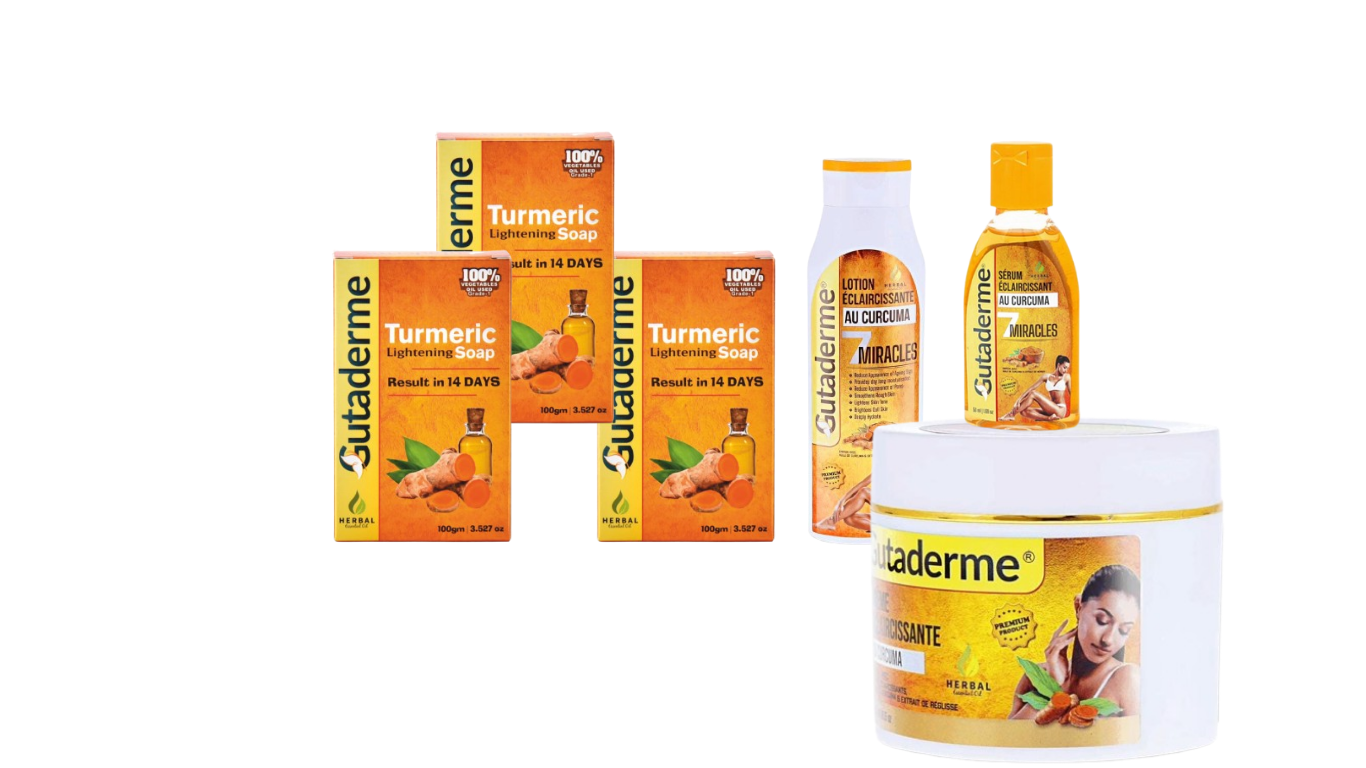 Package Turmeric 3 soap + Cream face + Lotion Cream + Serum