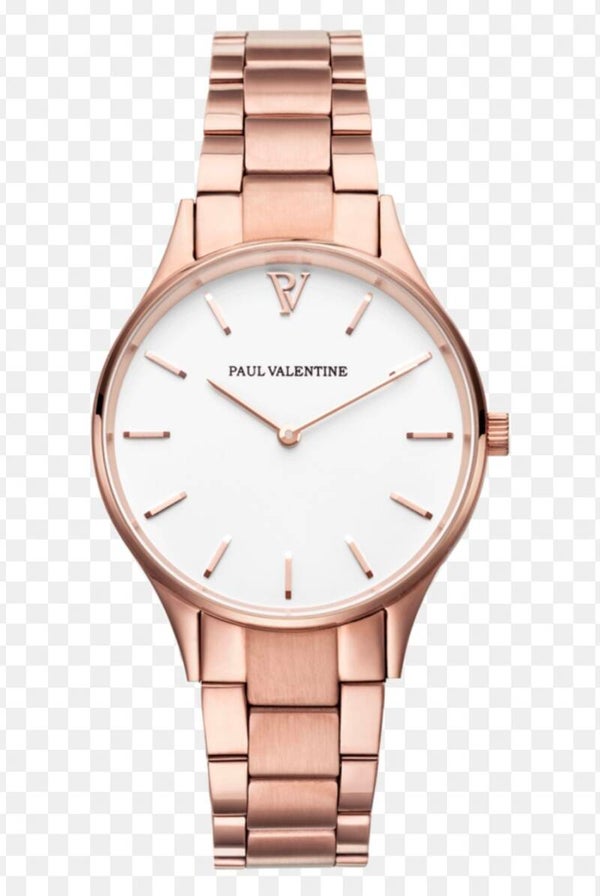 Paul Valentine Uhr Rose Gold Weißes Ziffernblatt