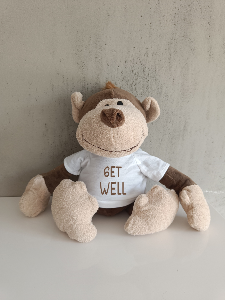 Knuffel +/- 23 cm hoog | Tekst Get well
