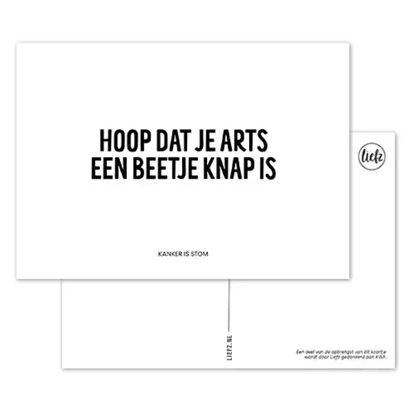 Kaartje: "Hoop dat je arts een beetje knap is".