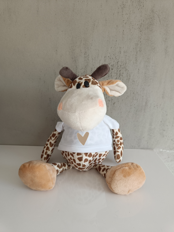 Knuffel +/- 23 cm hoog | Opdruk hartje