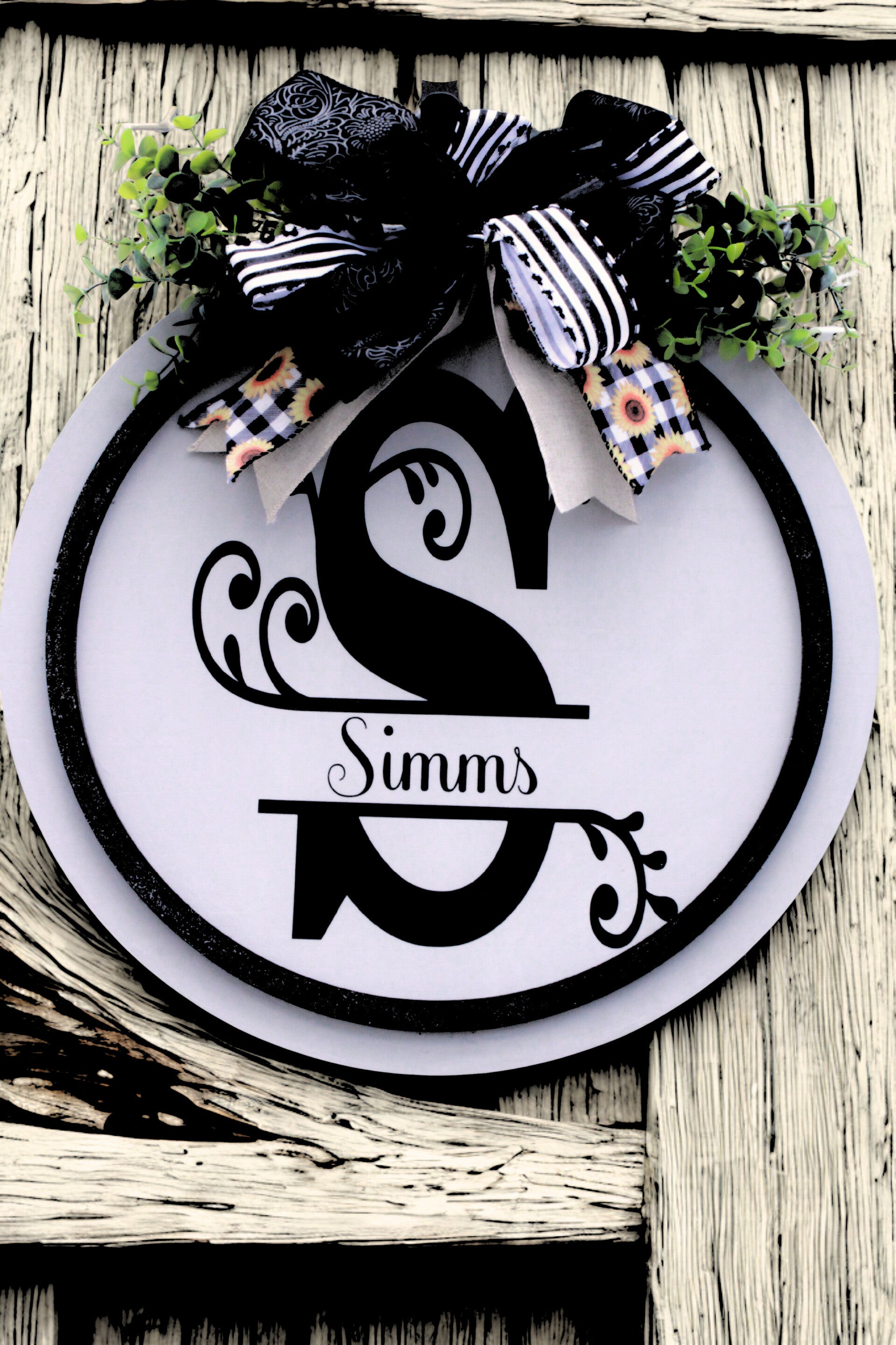 3D Personalized Monogram Wooden Door Sign