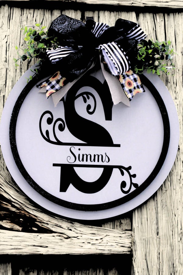 3D Personalized Monogram Wooden Door Sign