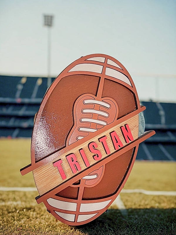 Personalized Laser  Cut Football Wall Sign